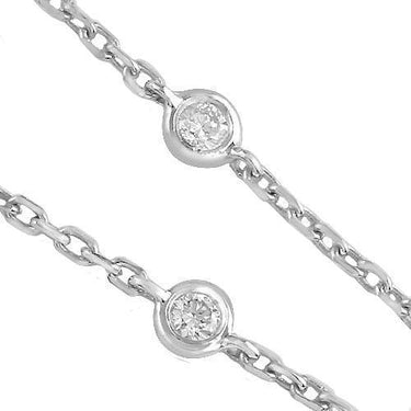 14K White Solid Gold Womens Diamond Necklace 3.42 Ctw